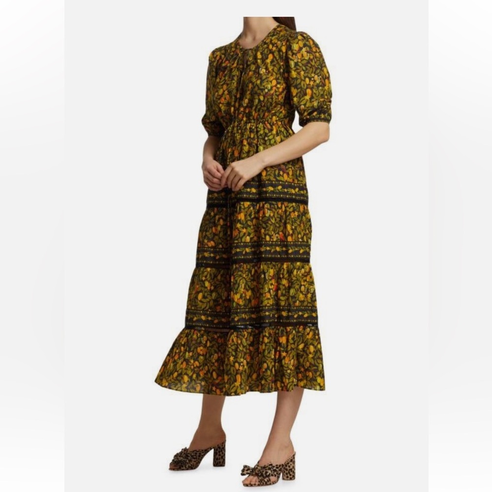 FARM Rio Starfruit Green and Yellow Floral Tiered Maxi Dress NWT size S - Picture 3 of 11